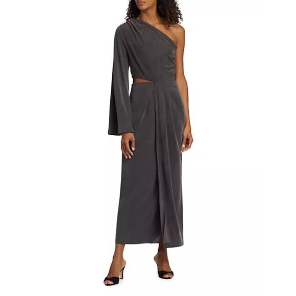 Something Navy One Shoulder Gown in Black Medium Womens Long Maxi Dress - Picture 16 of 16